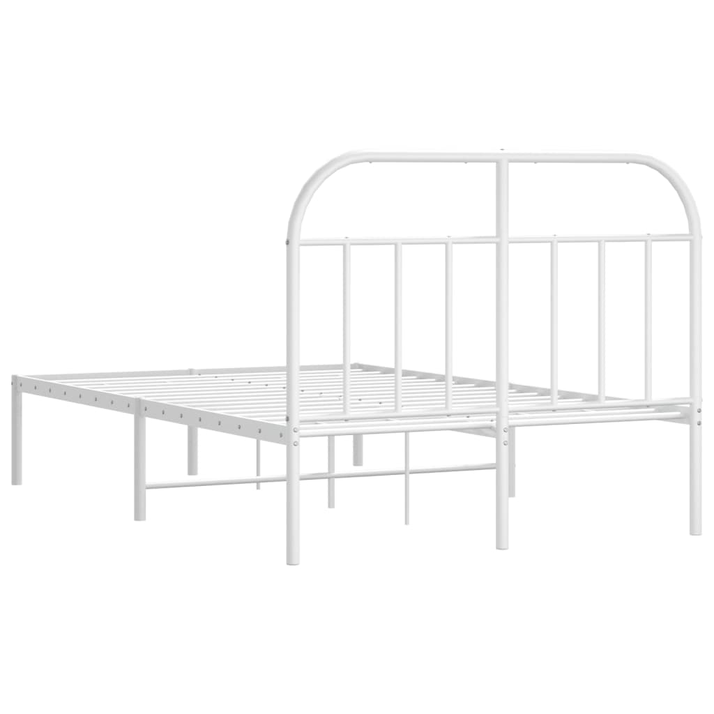 Metalni okvir za krevet s uzglavljem bijeli 120 x 190 cm