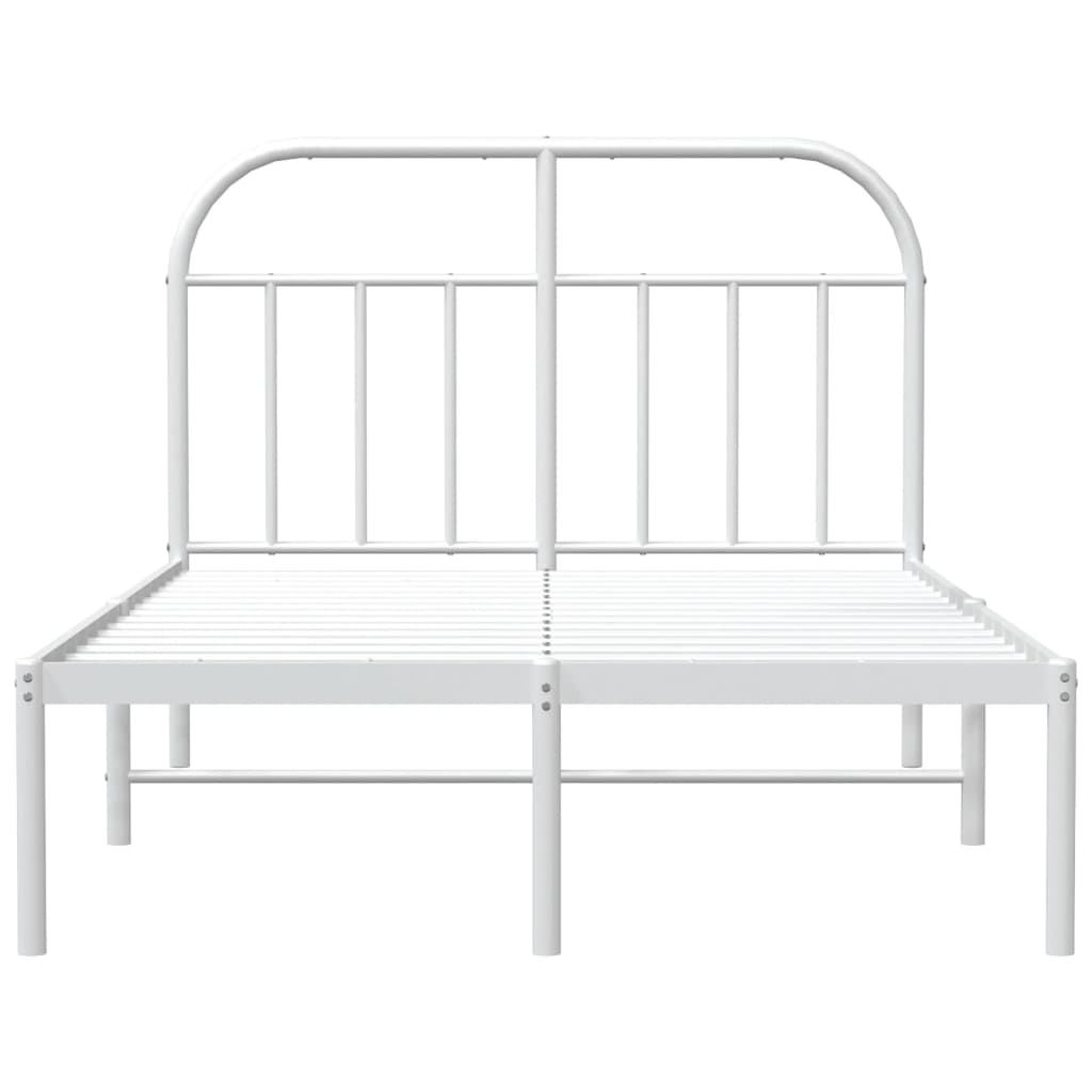 Metalni okvir za krevet s uzglavljem bijeli 120x200 cm