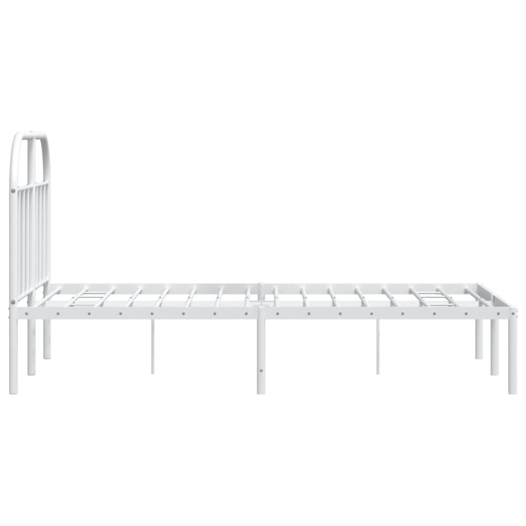 Metalni okvir za krevet s uzglavljem bijeli 120x200 cm