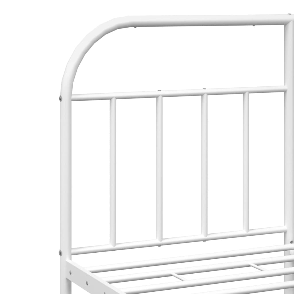 Metalni okvir za krevet s uzglavljem bijeli 140 x 190 cm