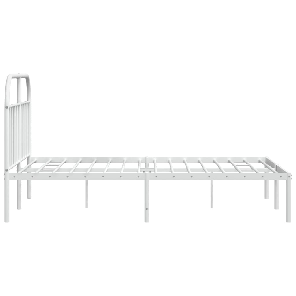 Metalni okvir za krevet s uzglavljem bijeli 140 x 200 cm