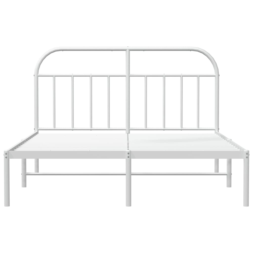 Metalni okvir za krevet s uzglavljem bijeli 160x200 cm
