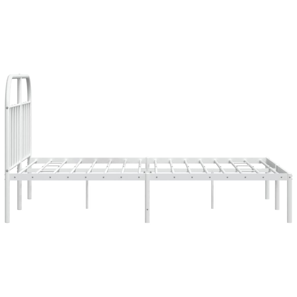 Metalni okvir za krevet s uzglavljem bijeli 160x200 cm