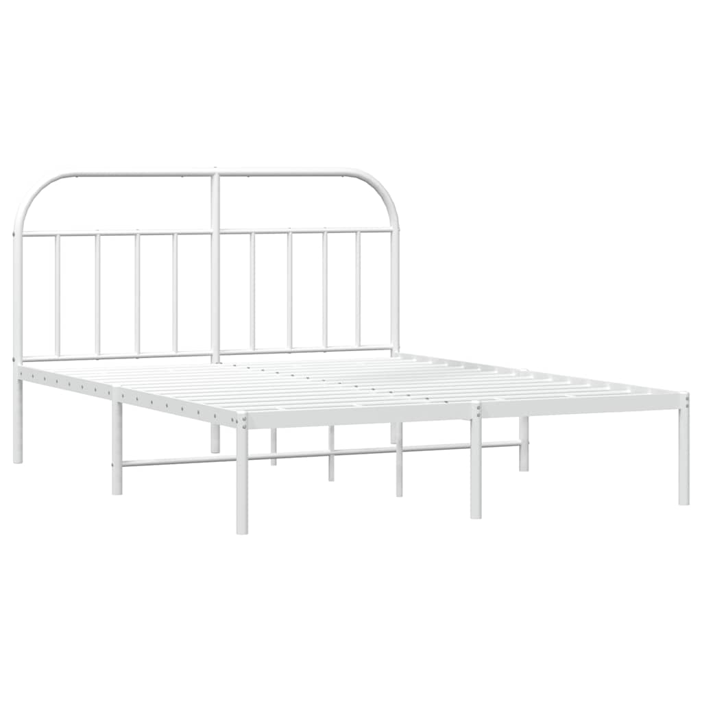 Metalni okvir za krevet s uzglavljem bijeli 183x213 cm