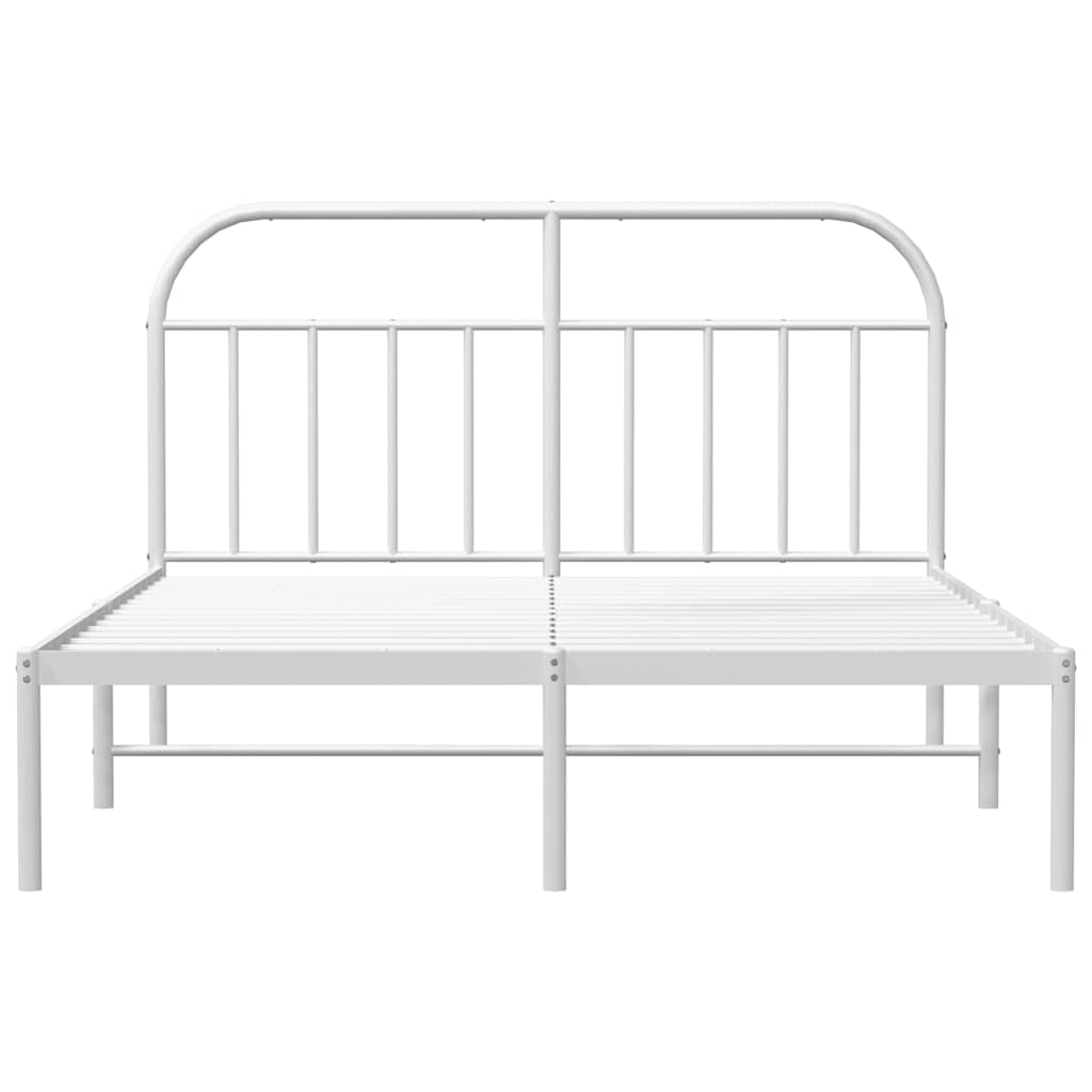 Metalni okvir za krevet s uzglavljem bijeli 183x213 cm
