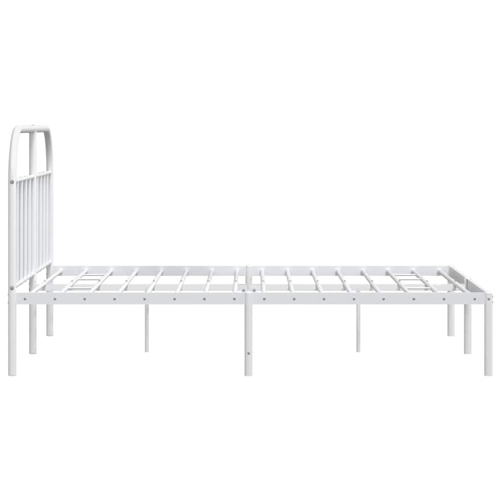 Metalni okvir za krevet s uzglavljem bijeli 183x213 cm