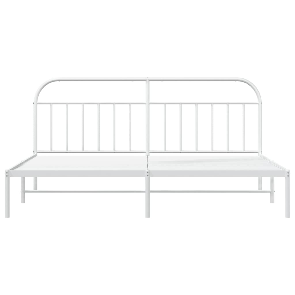 Metalni okvir za krevet s uzglavljem bijeli 200x200 cm