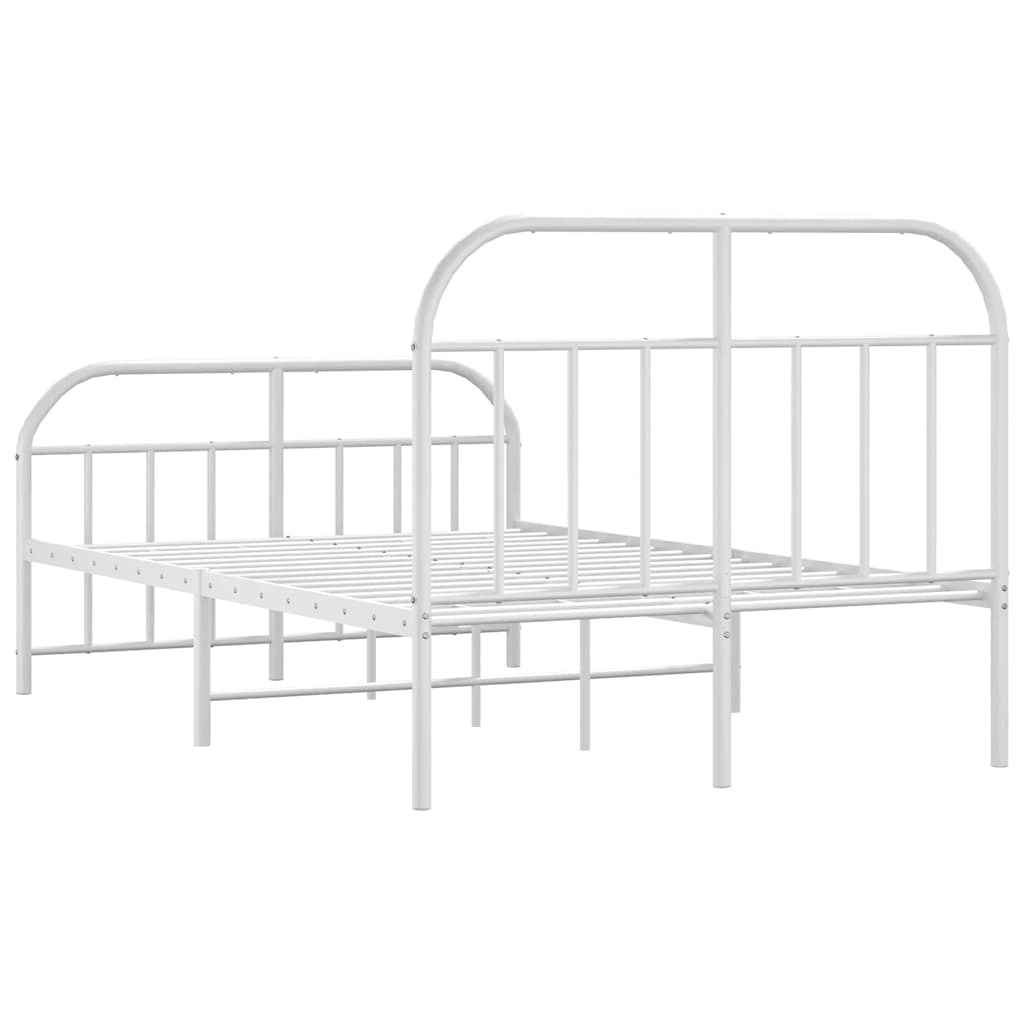 Metalni okvir kreveta uzglavlje i podnožje bijeli 120x190 cm