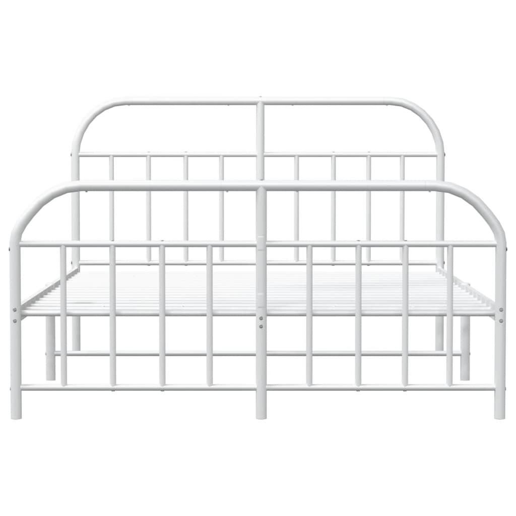 Metalni okvir kreveta uzglavlje i podnožje bijeli 140 x 190 cm