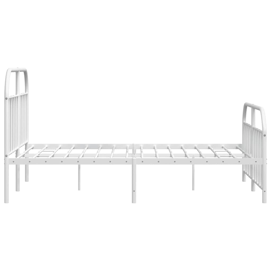 Metalni okvir kreveta uzglavlje i podnožje bijeli 183x213 cm