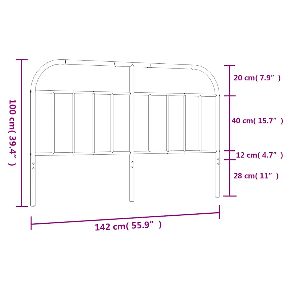 Metalno zamjensko uzglavlje bijelo 135 cm