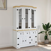 Visoka komoda Corona bijela 112x43x196cm borovina meksički stil