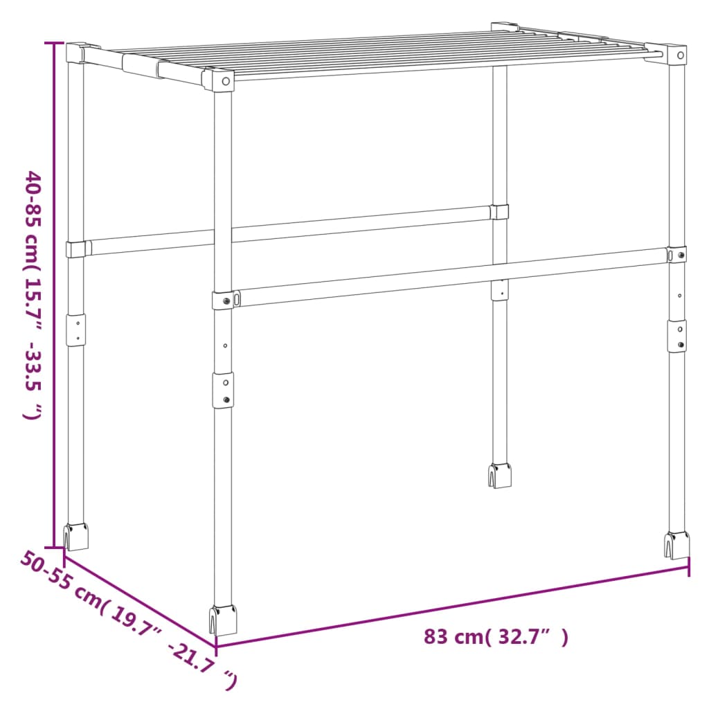 Sušilo za rublje 83 x (50 - 55) x (40 - 85) cm aluminijsko