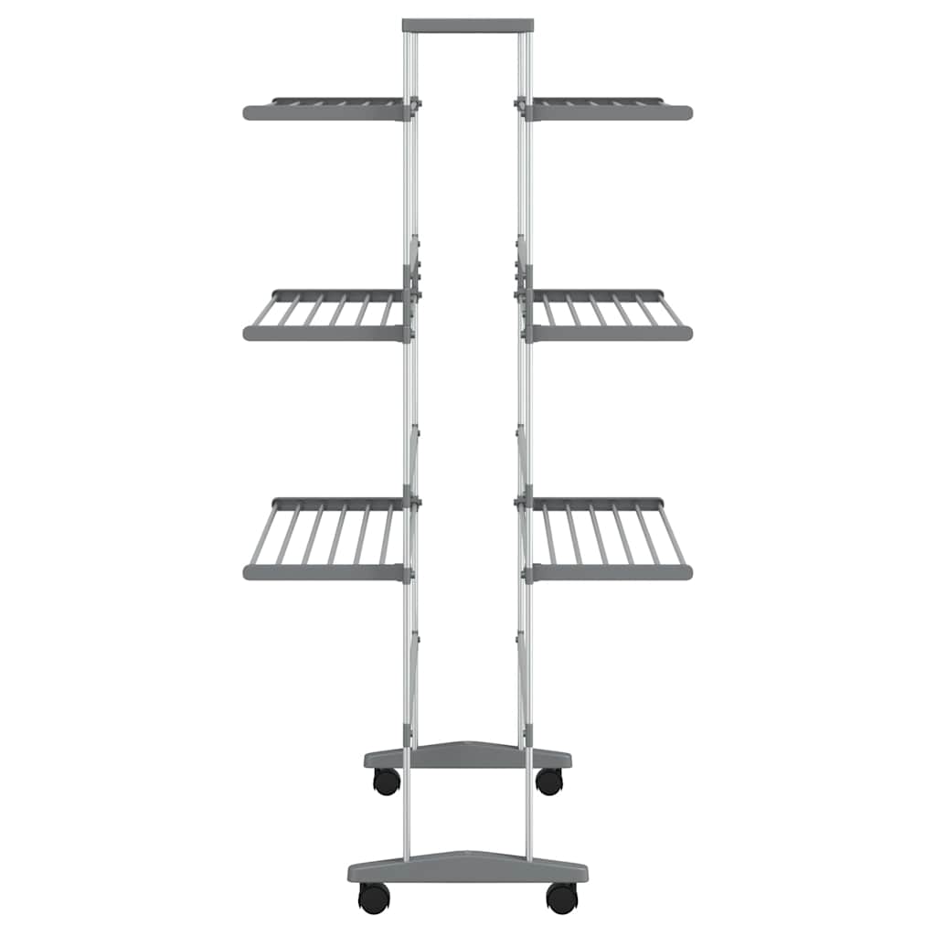 Stalak za sušenje rublja s kotačima 89x64x129 cm aluminijski
