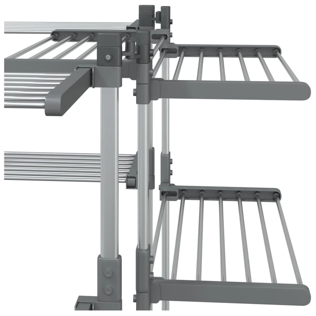 Stalak za sušenje rublja 107 x 107 x 120 cm aluminijski