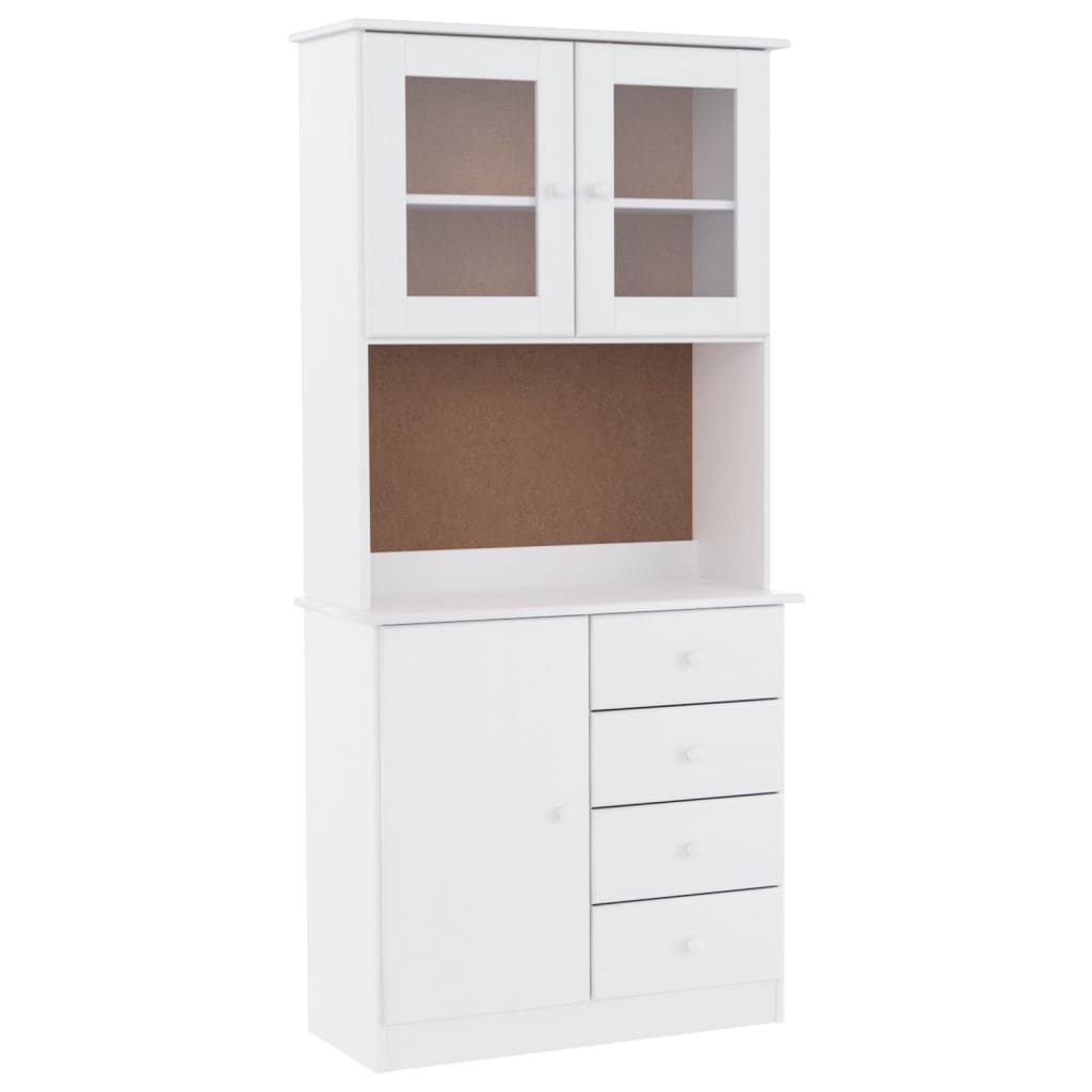 Visoka komoda ALTA bijela 77 x 35 x 165 cm od masivne borovine