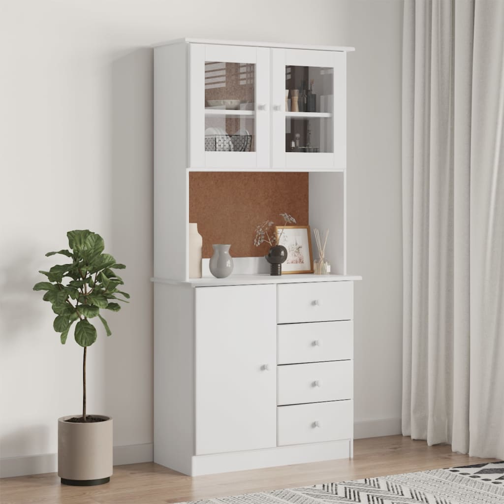 Visoka komoda ALTA bijela 77 x 35 x 165 cm od masivne borovine