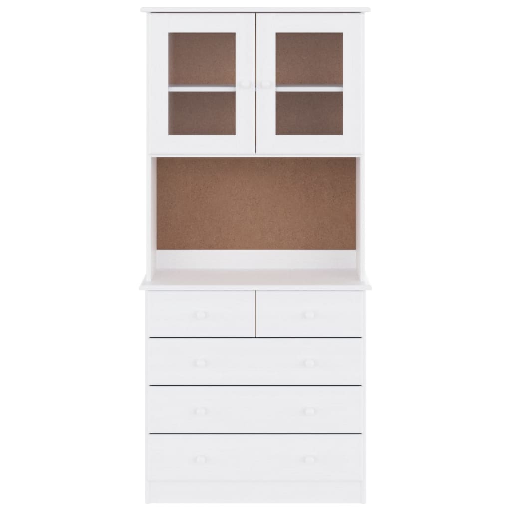 Visoka komoda ALTA bijela 77 x 35 x 165 cm od masivne borovine