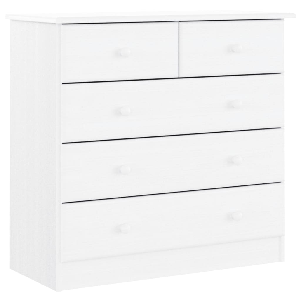 Visoka komoda ALTA bijela 77 x 35 x 165 cm od masivne borovine