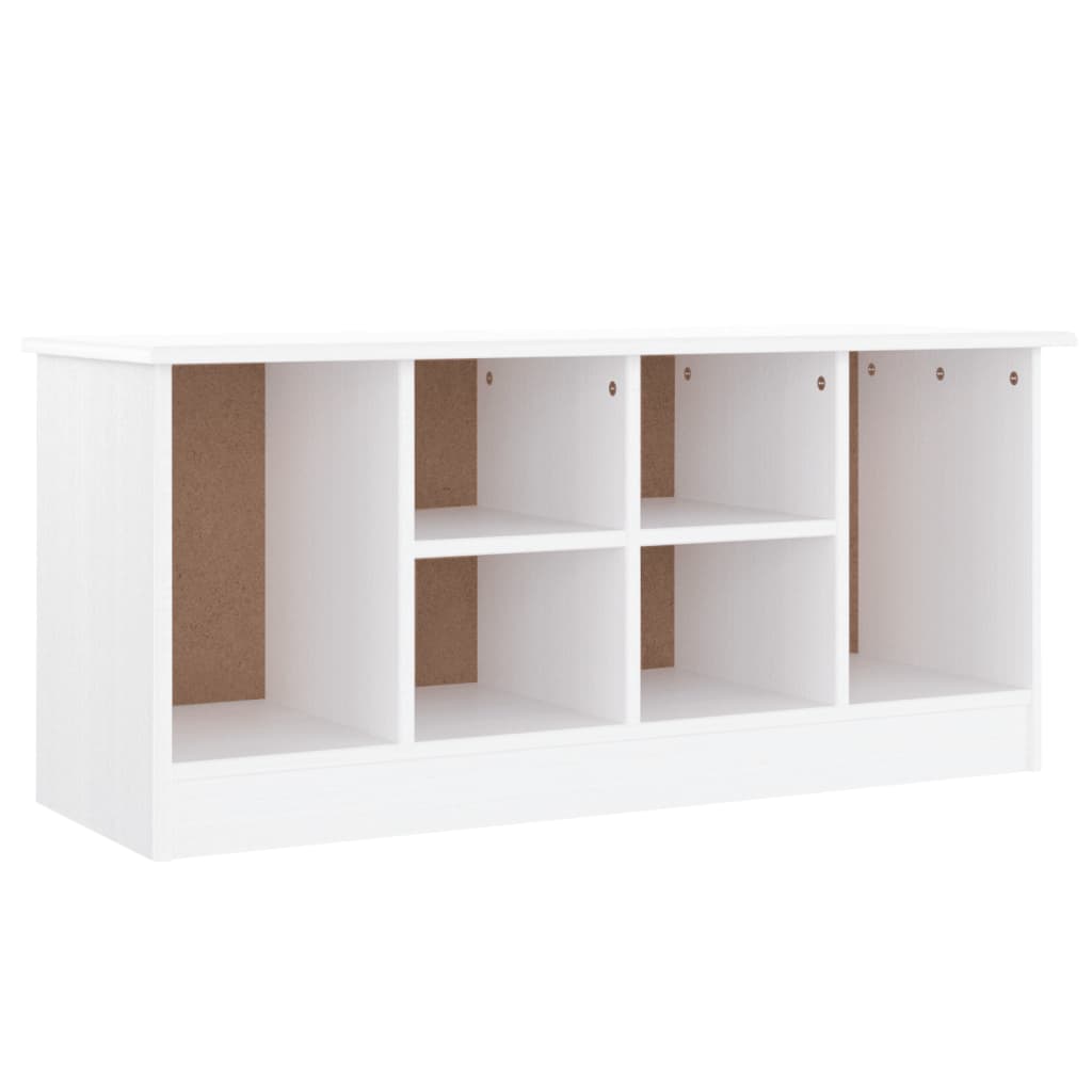 Klupa za cipele ALTA bijela 100 x 35 x 45 cm masivna borovina