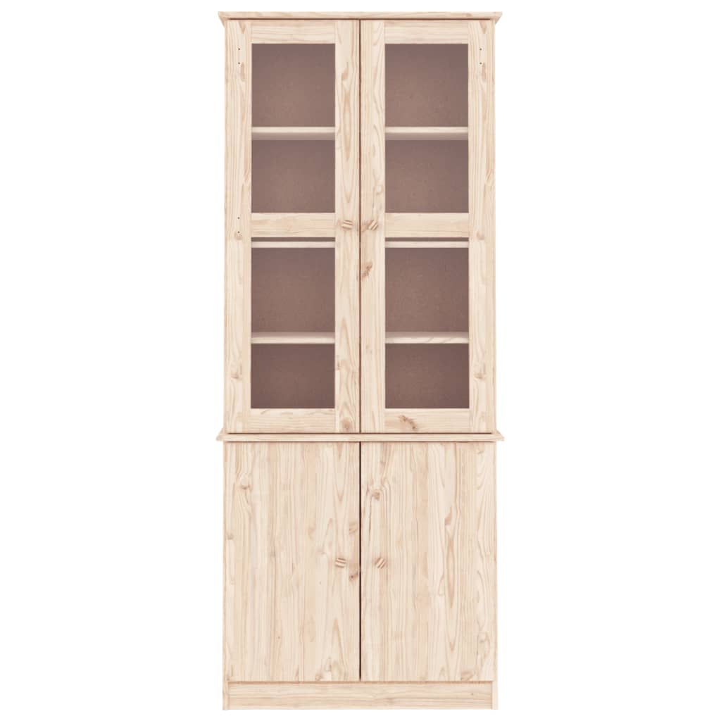 Staklena vitrina ALTA 77 x 35 x 186,5 cm od masivne borovine