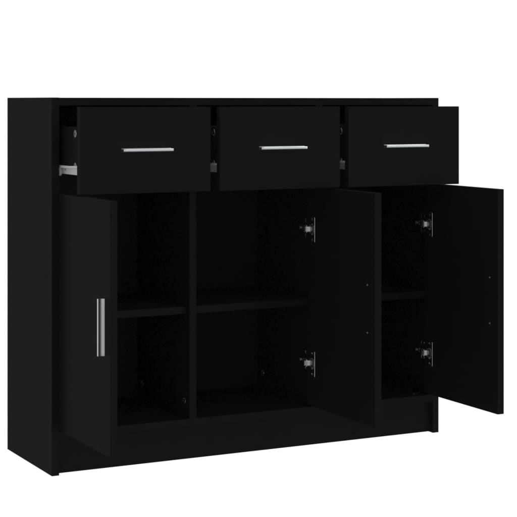 Komoda crna 91x28x75 cm od konstruiranog drva