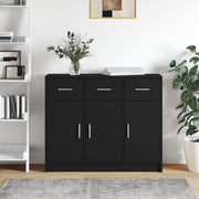 Komoda crna 91x28x75 cm od konstruiranog drva