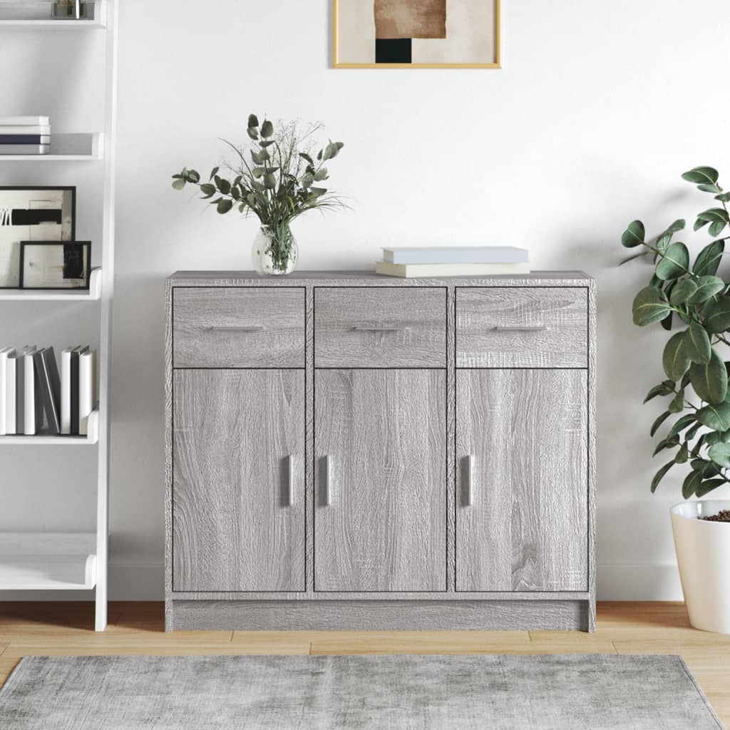 Komoda sivog hrasta sonome 91x28x75 cm od konstruiranog drva