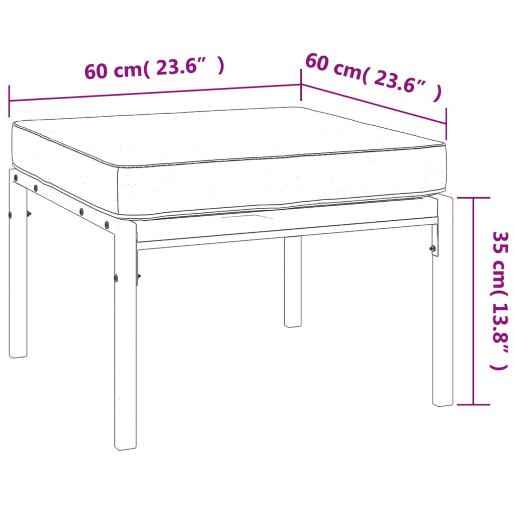 6-dijelna vrtna garnitura s jastucima siva čelična