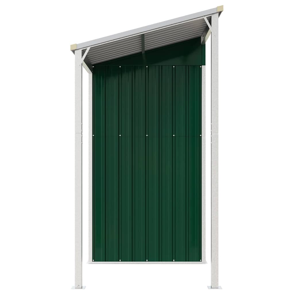 Vrtna kućica s produženim krovom zelena 277x107x181 cm čelik