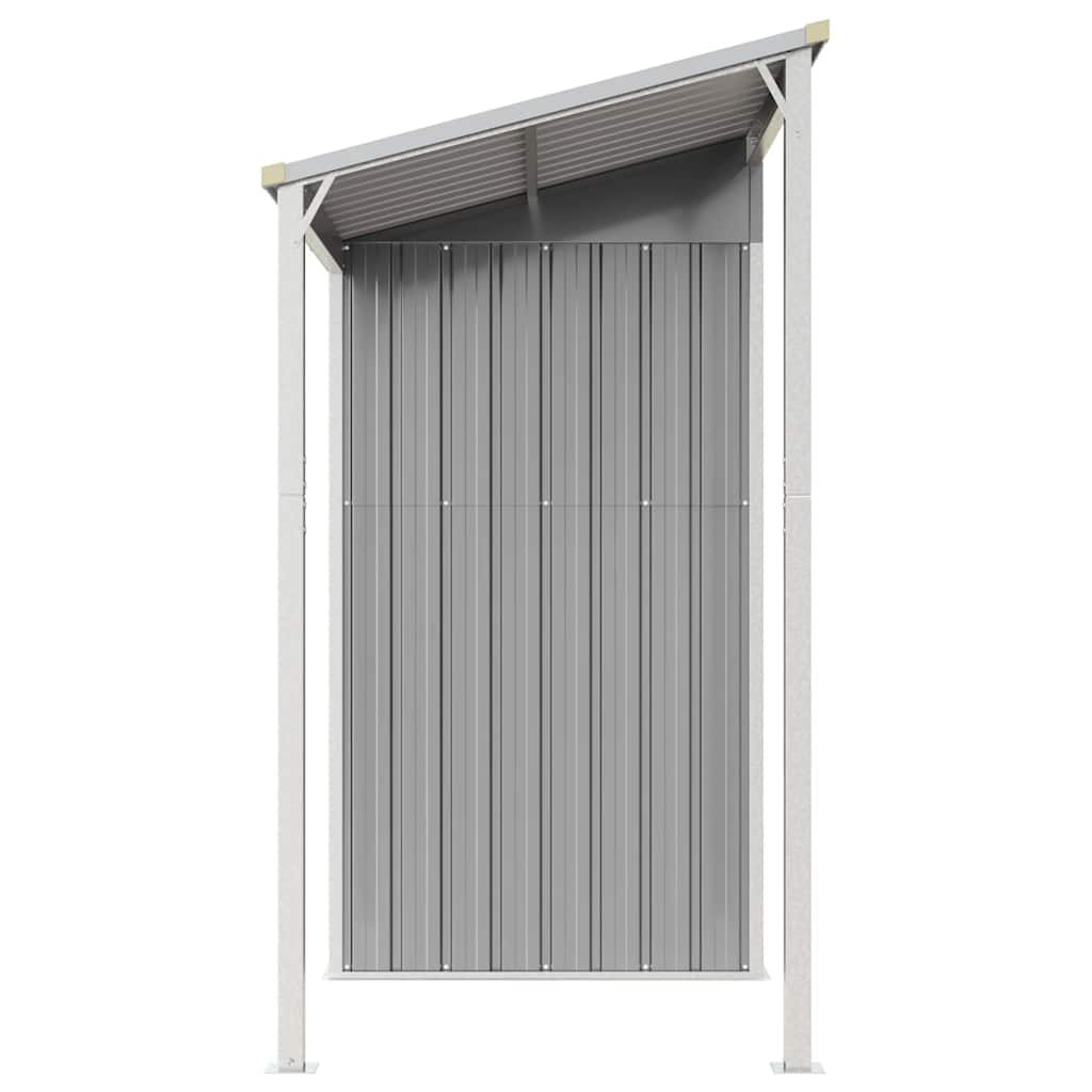 Vrtna kućica s produženim krovom svijetlosiva 277x107x181 cm čelična