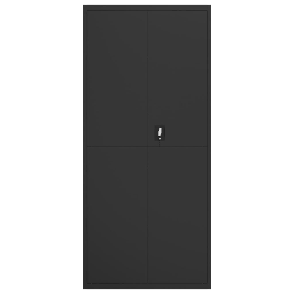 Ormarić za spise crni 90 x 40 x 200 cm čelični