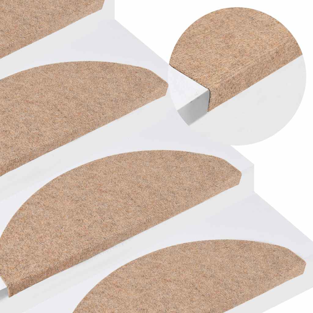 Samoljepljivi otirači za stepenice 10 kom bež 65x22,5x3,5 cm