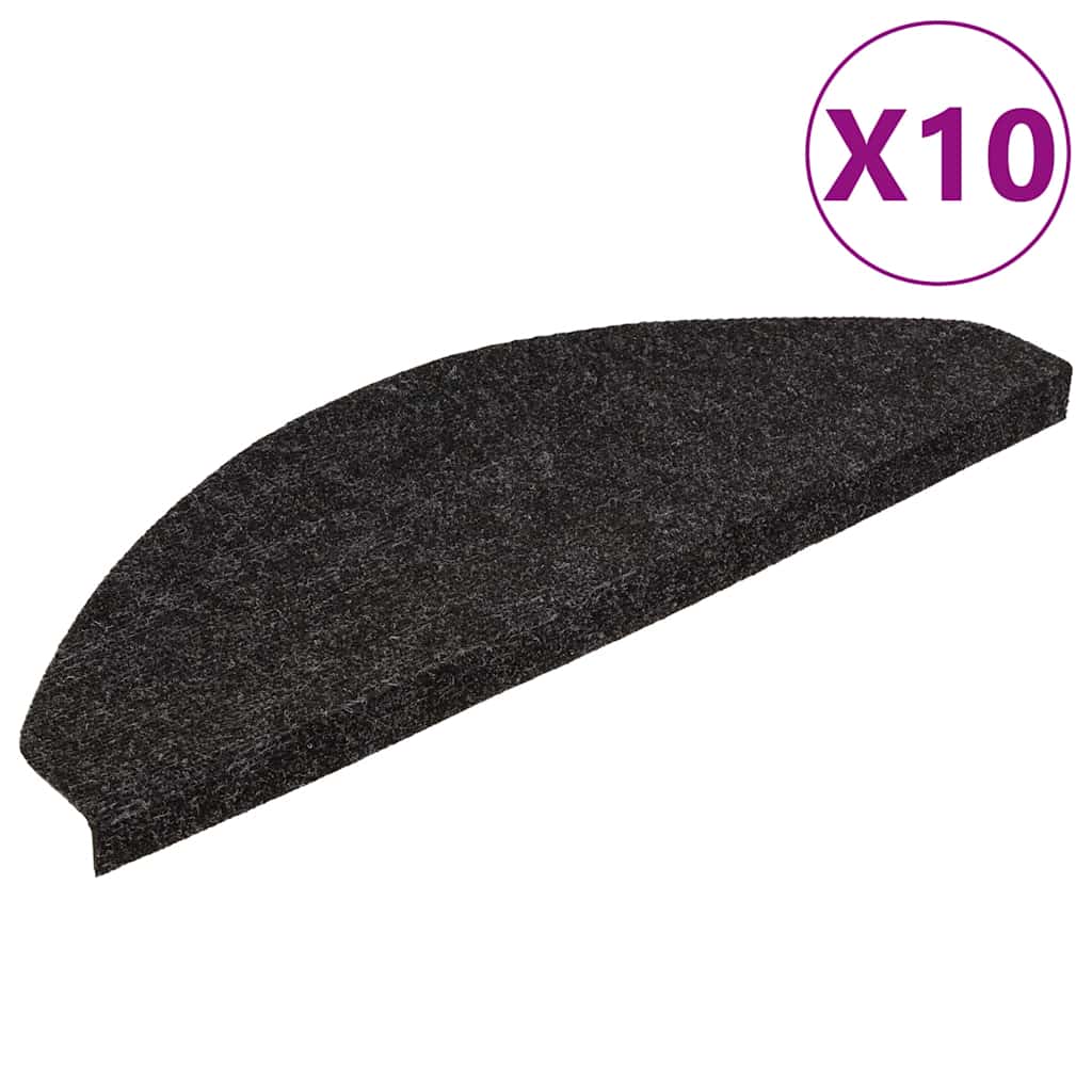Samoljepljivi otirači za stepenice 10kom antracit 65x22,5x3,5cm