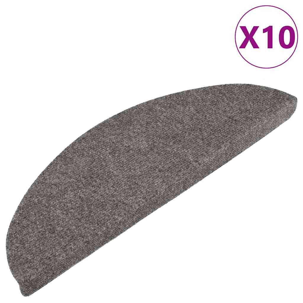 Samoljepljivi otirači za stepenice 10 kom sivi 56 x 17 x 3 cm