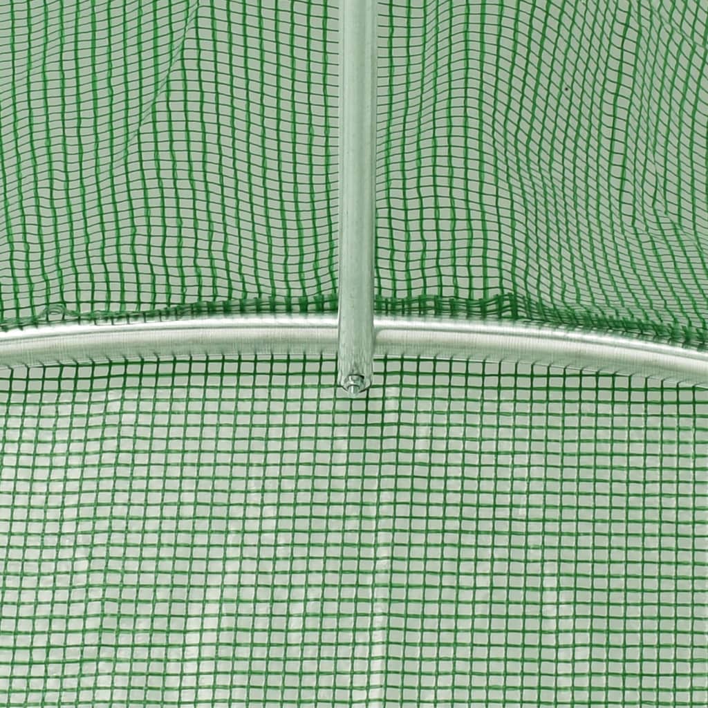 Staklenik s čeličnim okvirom zeleni 24 m² 12 x 2 x 2 m