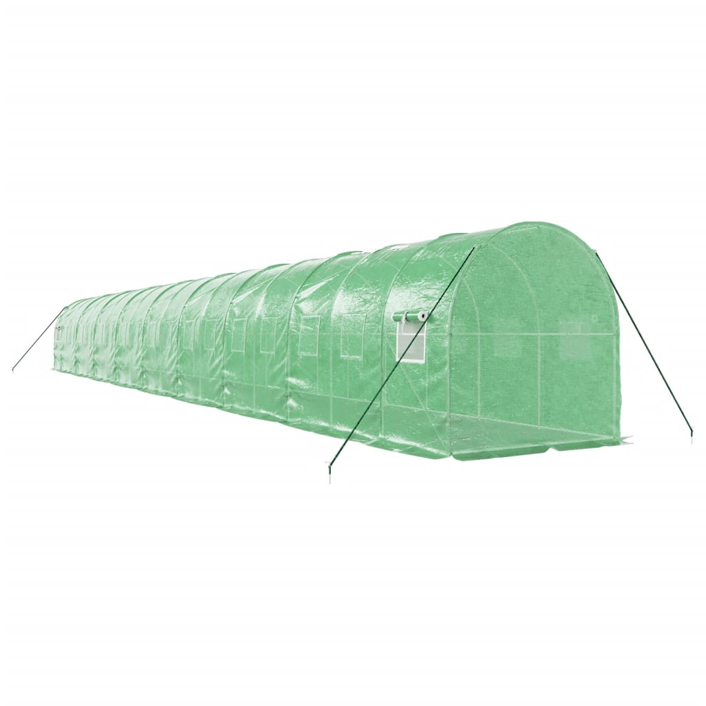 Staklenik s čeličnim okvirom zeleni 36 m² 18 x 2 x 2 m