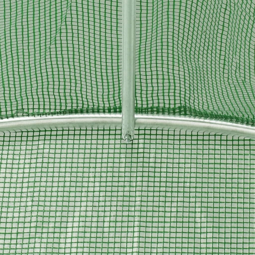 Staklenik s čeličnim okvirom zeleni 36 m² 18 x 2 x 2 m