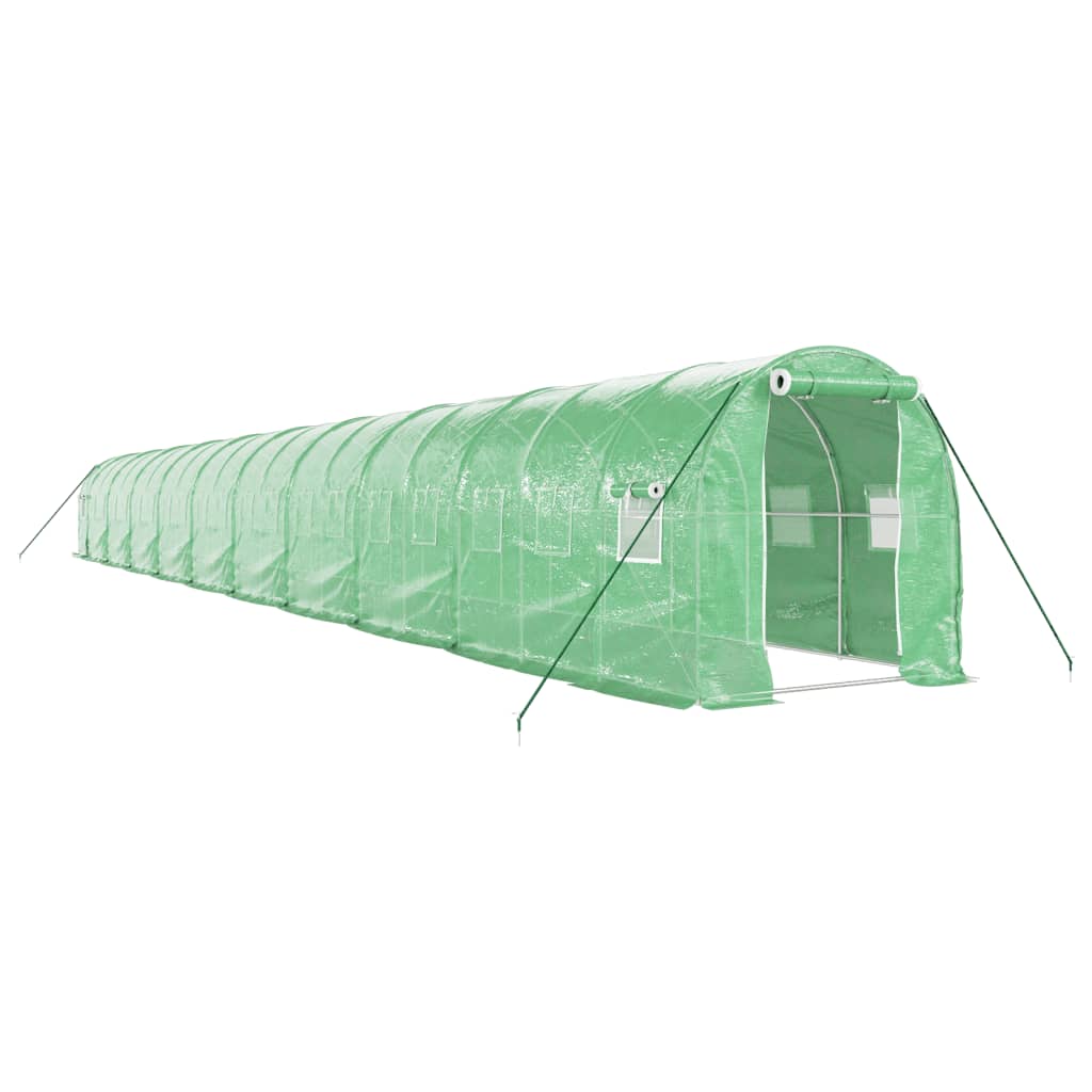 Staklenik s čeličnim okvirom zeleni 40 m² 20 x 2 x 2 m