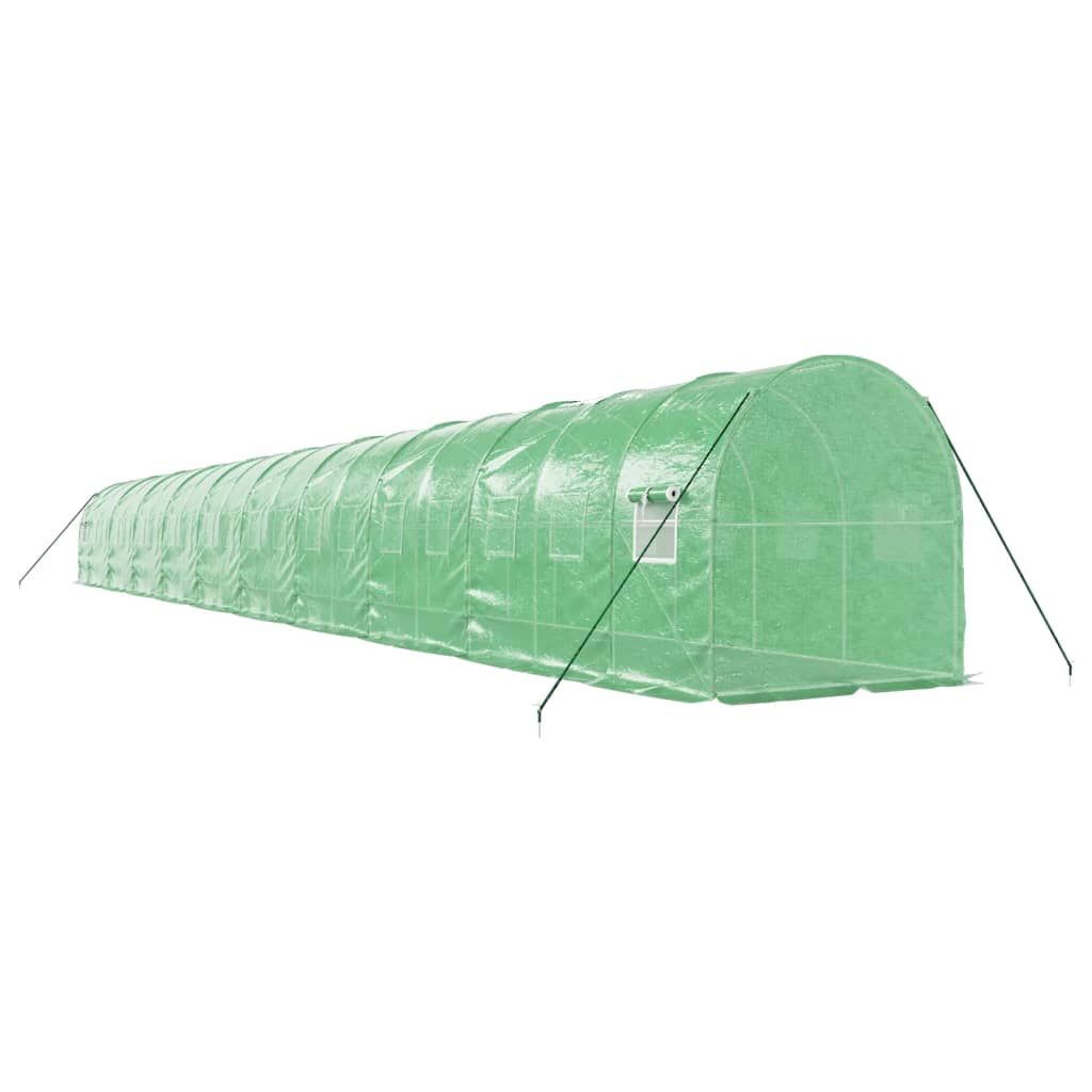 Staklenik s čeličnim okvirom zeleni 40 m² 20 x 2 x 2 m