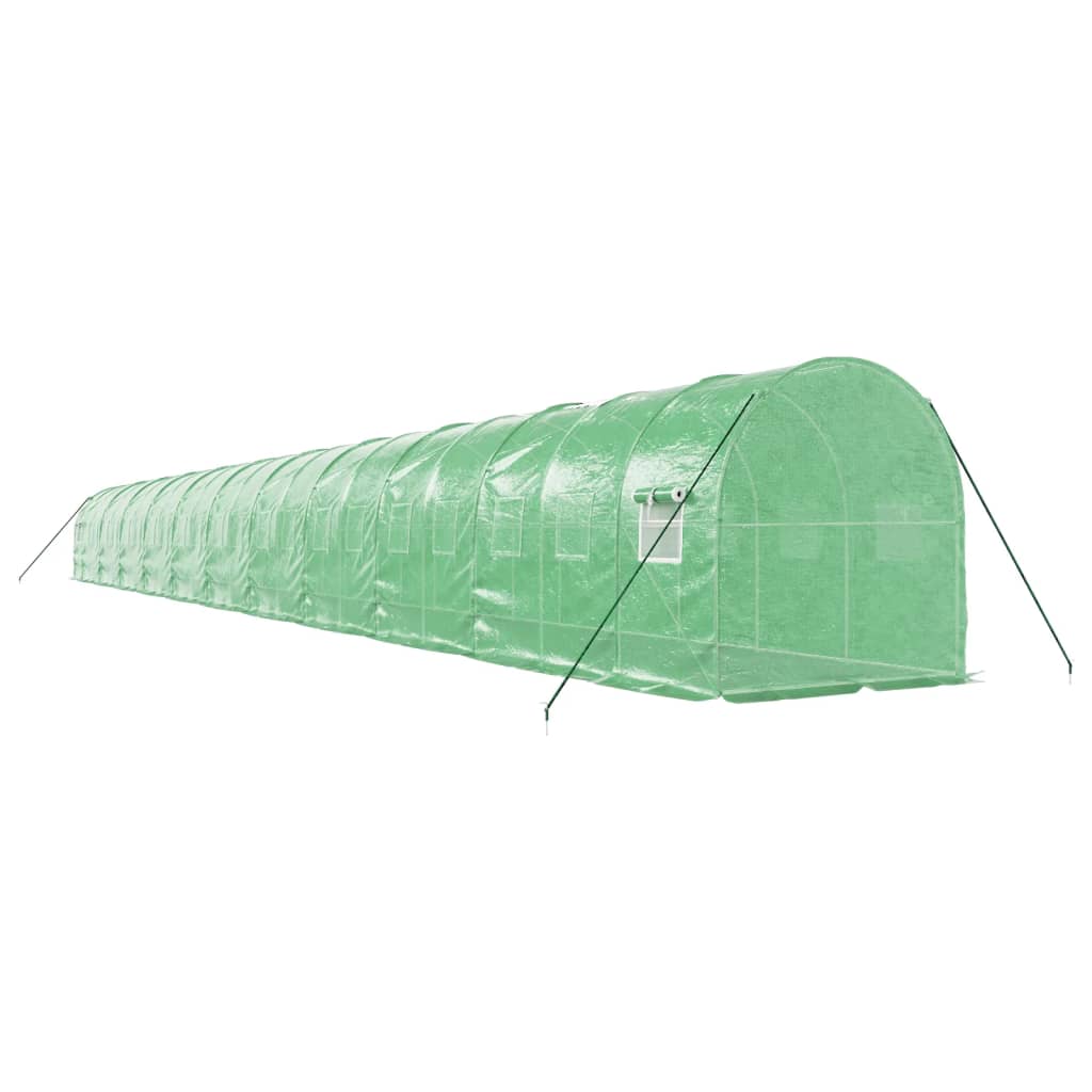 Staklenik s čeličnim okvirom zeleni 44 m² 22 x 2 x 2 m