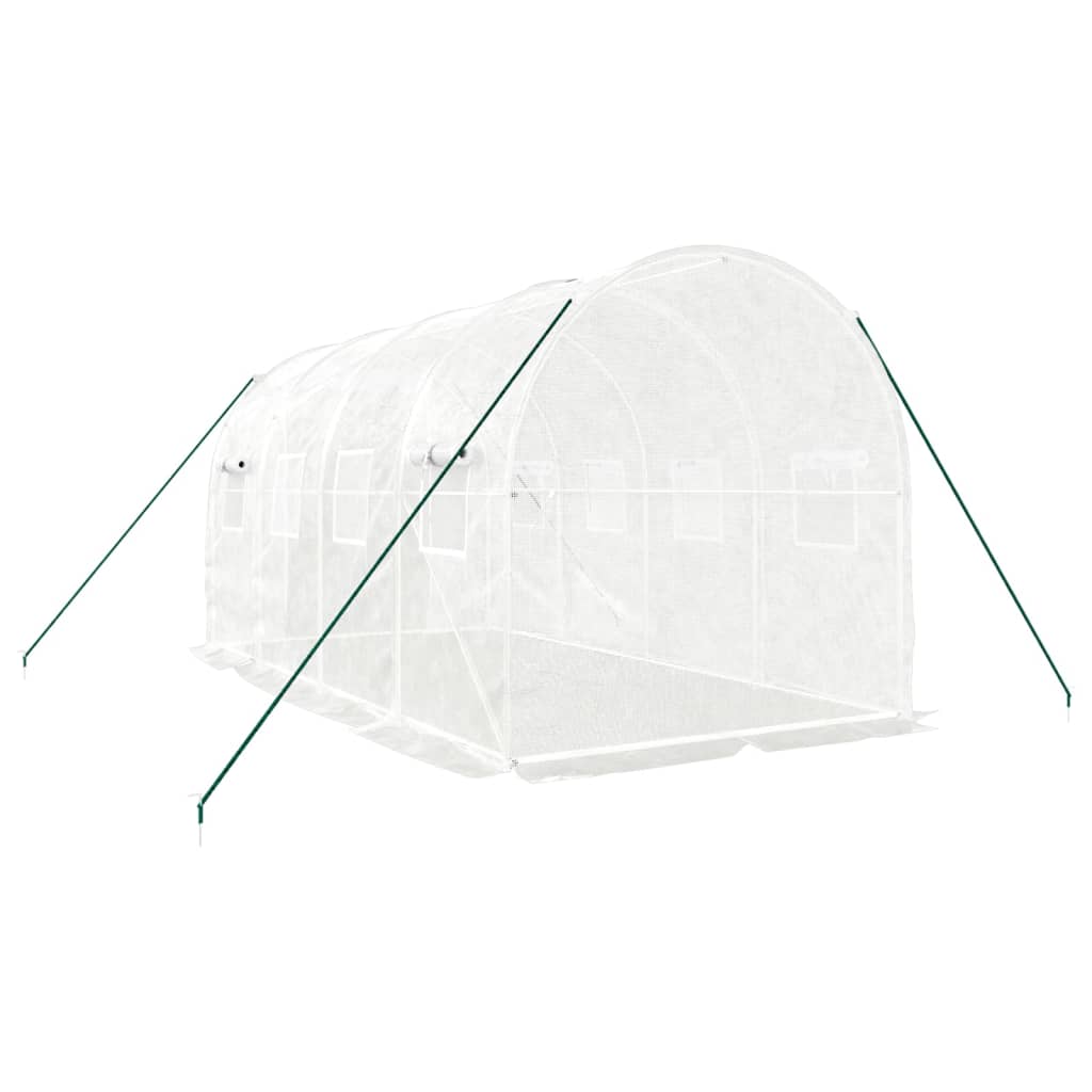 Staklenik s čeličnim okvirom bijeli 8 m² 4 x 2 x 2 m