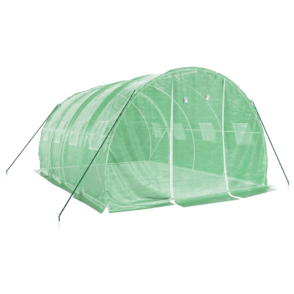 Staklenik s čeličnim okvirom zeleni 12 m² 4 x 3 x 2 m