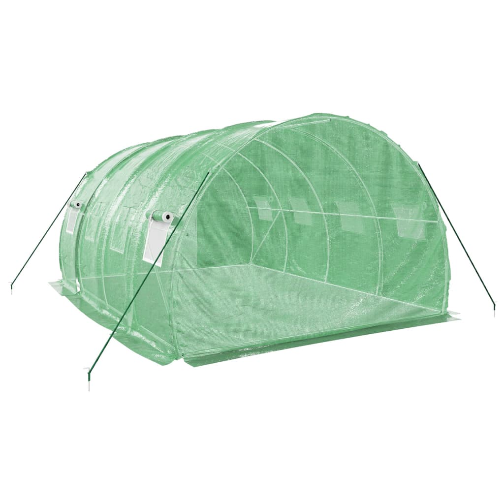 Staklenik s čeličnim okvirom zeleni 12 m² 4 x 3 x 2 m