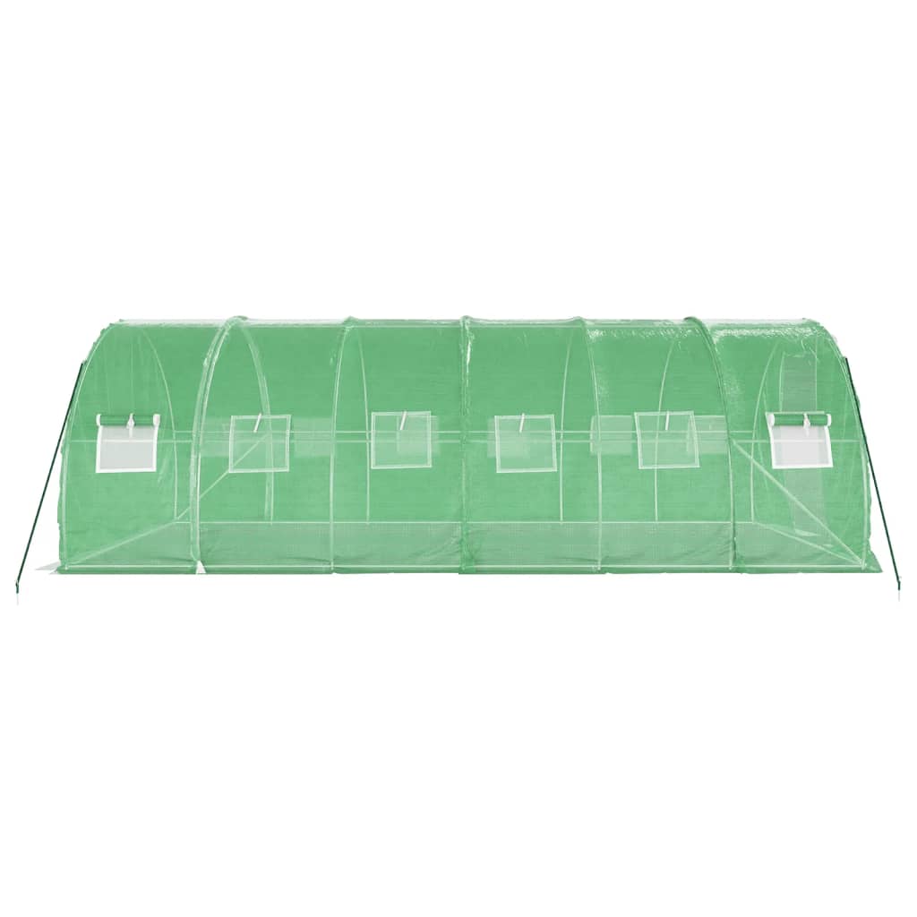 Staklenik s čeličnim okvirom zeleni 18 m² 6 x 3 x 2 m