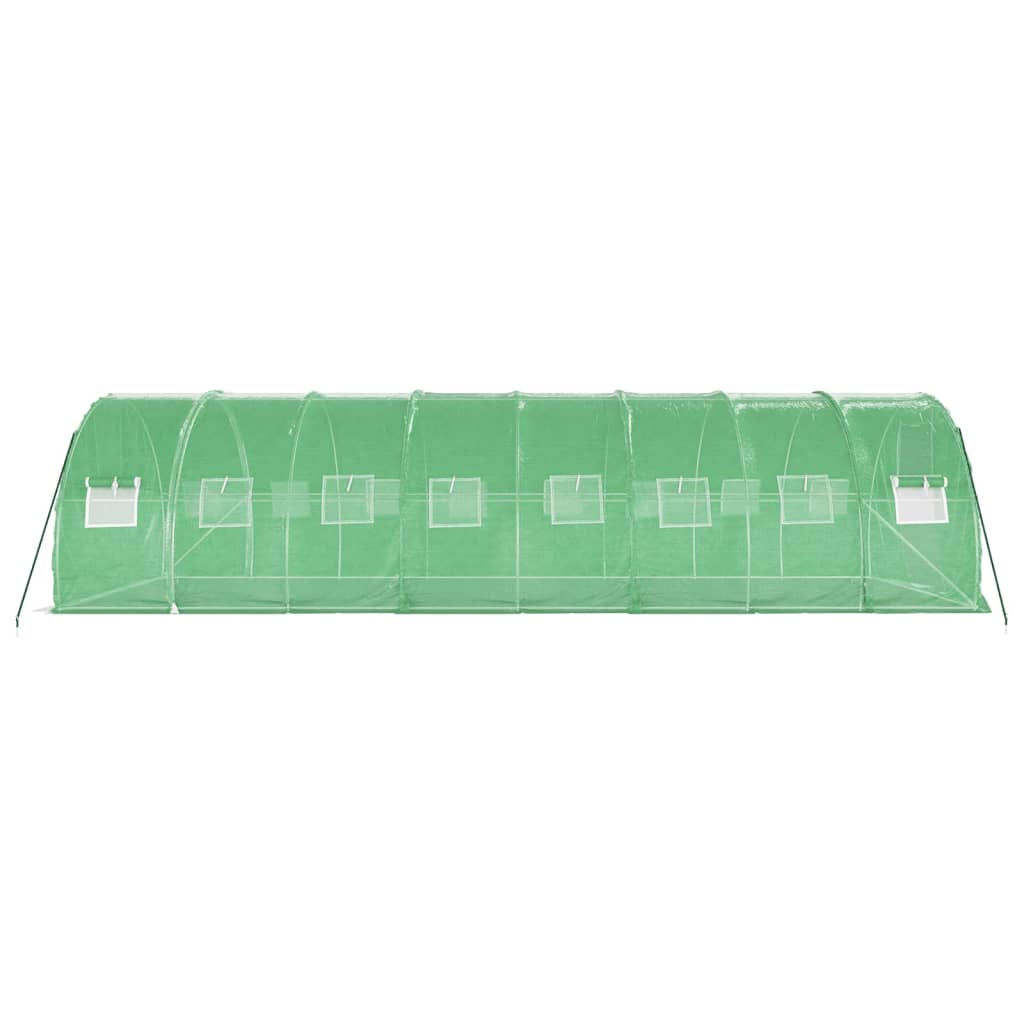 Staklenik s čeličnim okvirom zeleni 24 m² 8 x 3 x 2 m