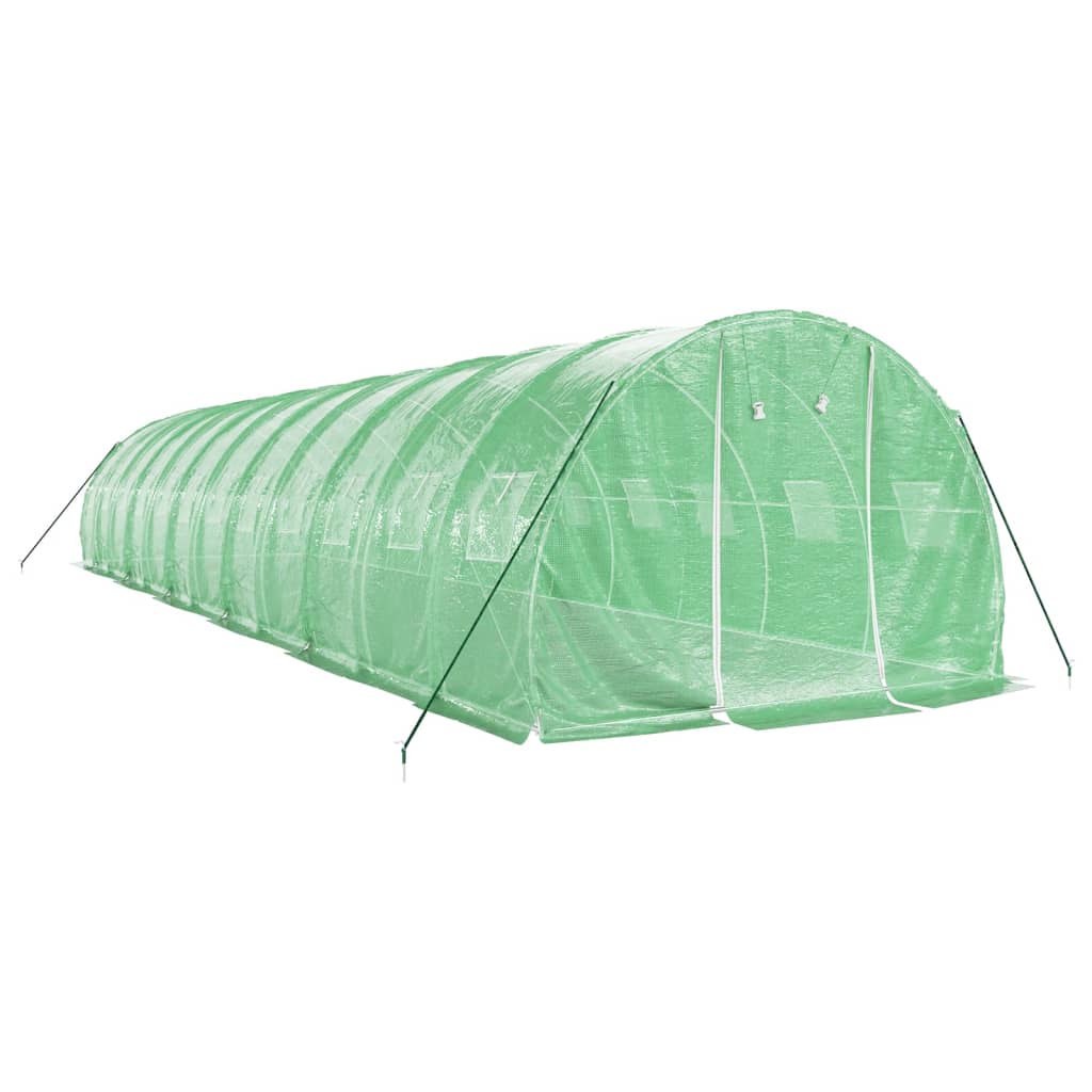 Staklenik s čeličnim okvirom zeleni 36 m² 12 x 3 x 2 m