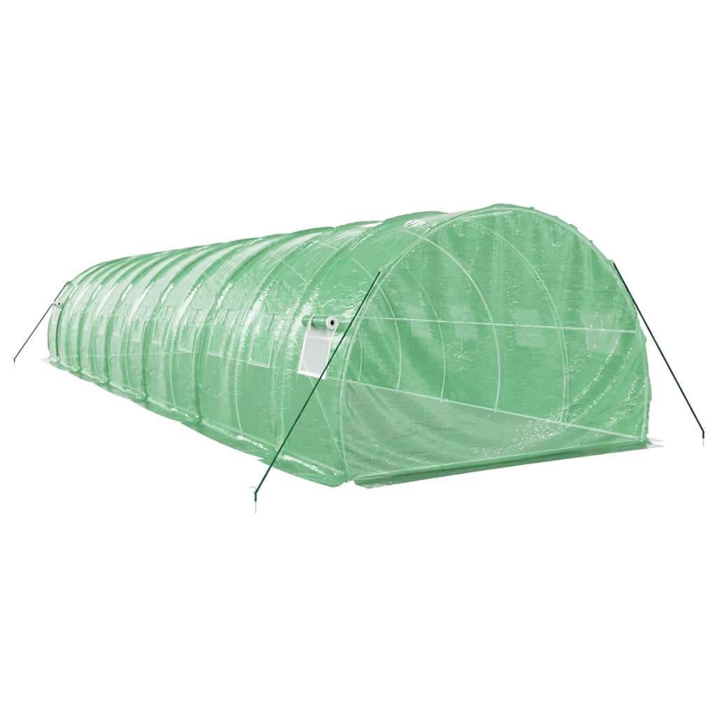 Staklenik s čeličnim okvirom zeleni 36 m² 12 x 3 x 2 m