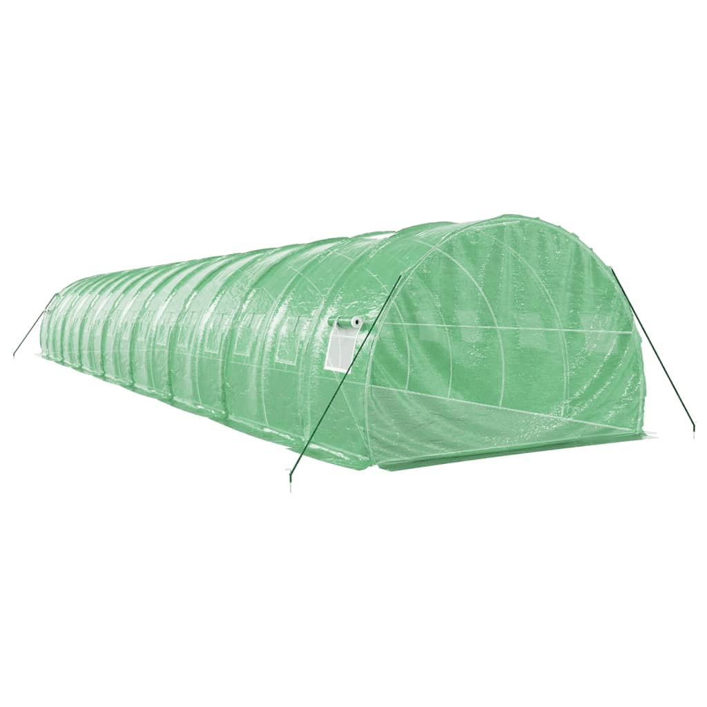 Staklenik s čeličnim okvirom zeleni 48 m² 16 x 3 x 2 m