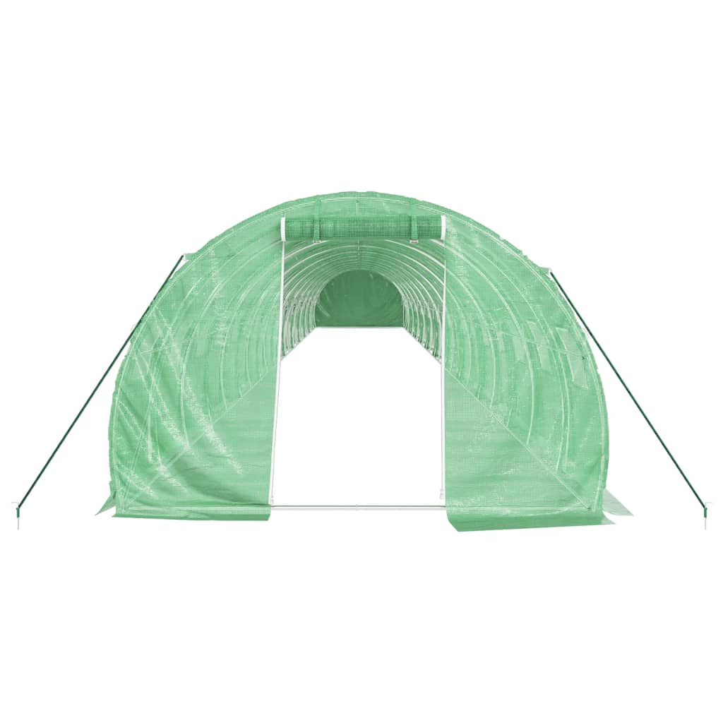 Staklenik s čeličnim okvirom zeleni 66 m² 22 x 3 x 2 m